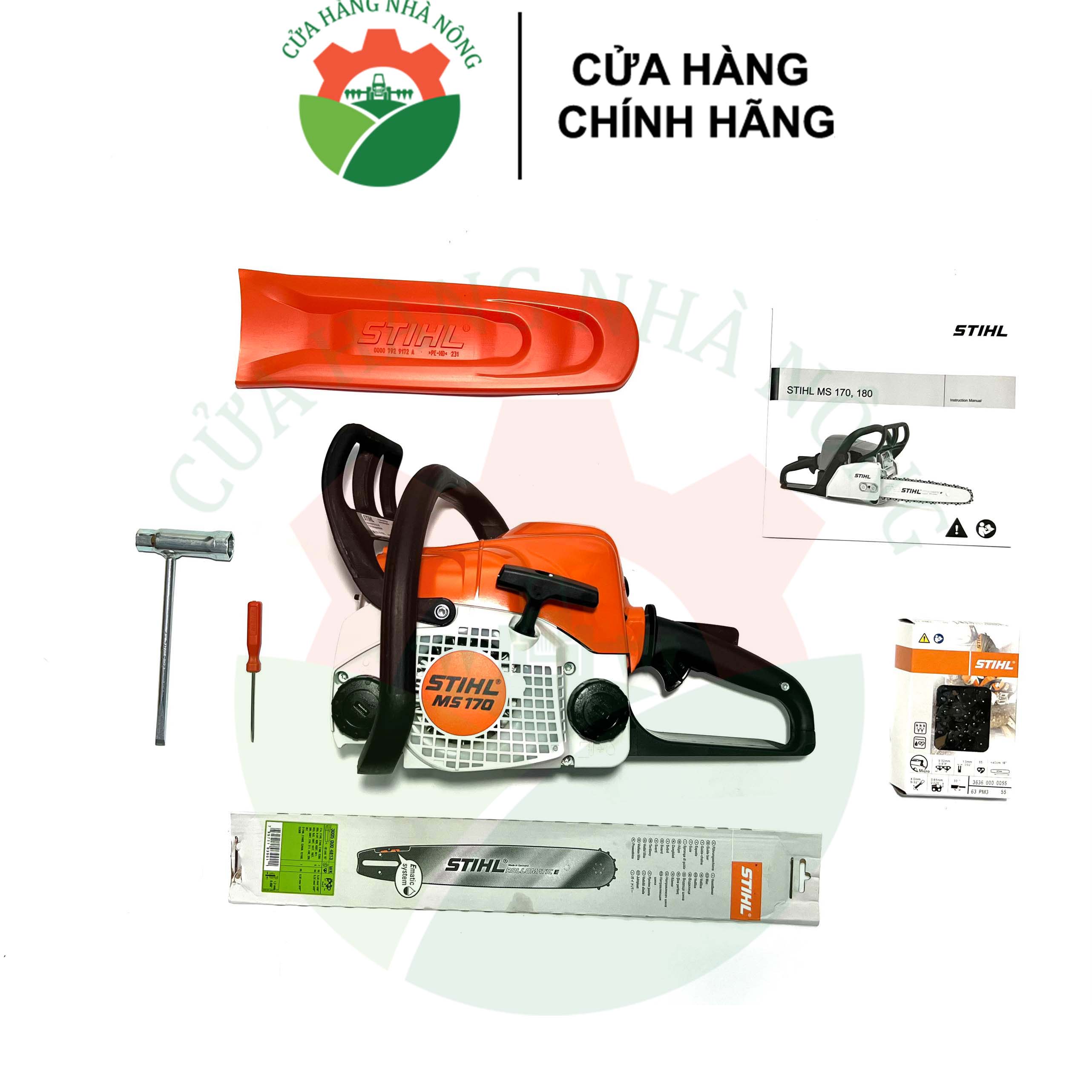 [TẶNG 3 CHAI NHỚT KAVI MALAYSIA 200ML] Máy cưa xích STIHL MS 170 chính hãng (Đã bao gồm sên lam + khuyến mãi)