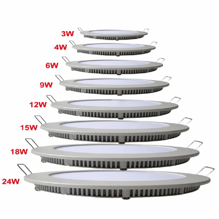 Đèn led panel mỏng tròn âm trần 3w, 4w, 6w, 9w, 12w, 18w, 24w