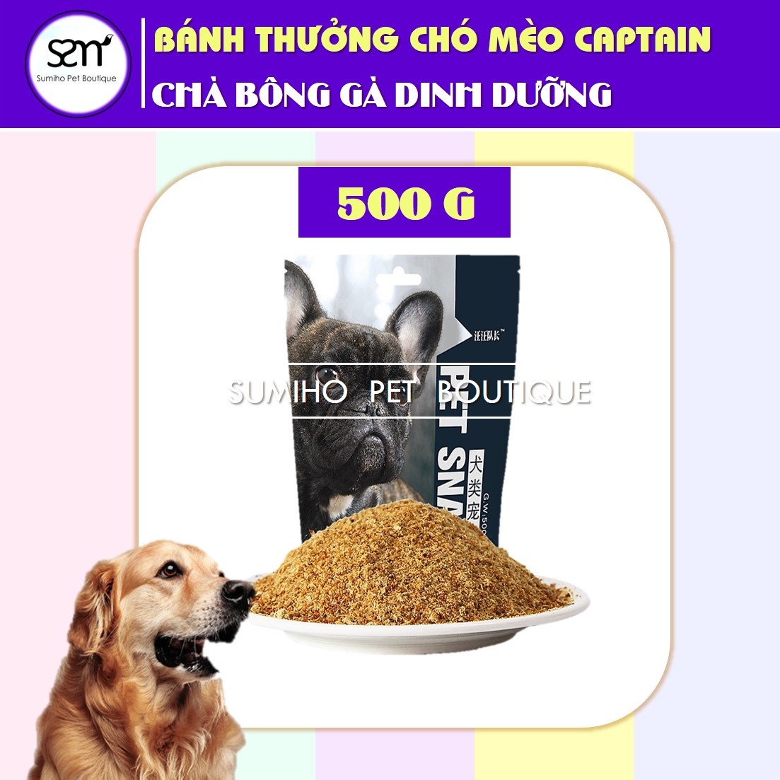 Chà bông gà cho chó mèo Captain (dùng để trộn cơm và hạt)