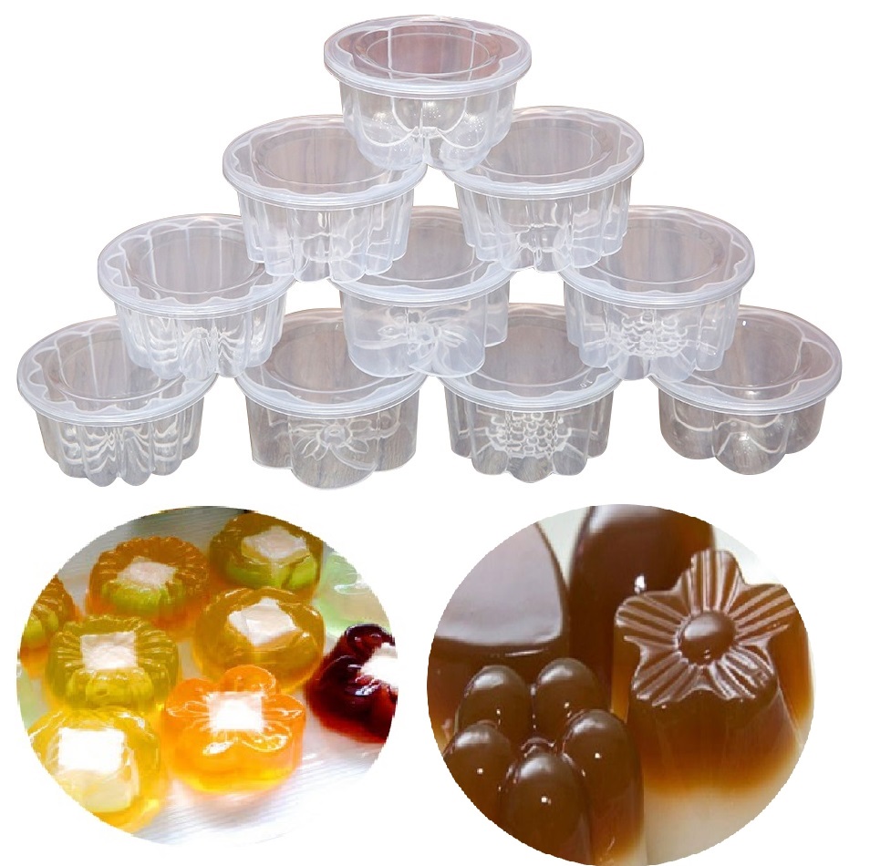 Combo 10 Khuôn Làm Rau Câu Bánh Flan 6,5cm Có Nắp Đậy Hình Hoa Đẹp Mắt