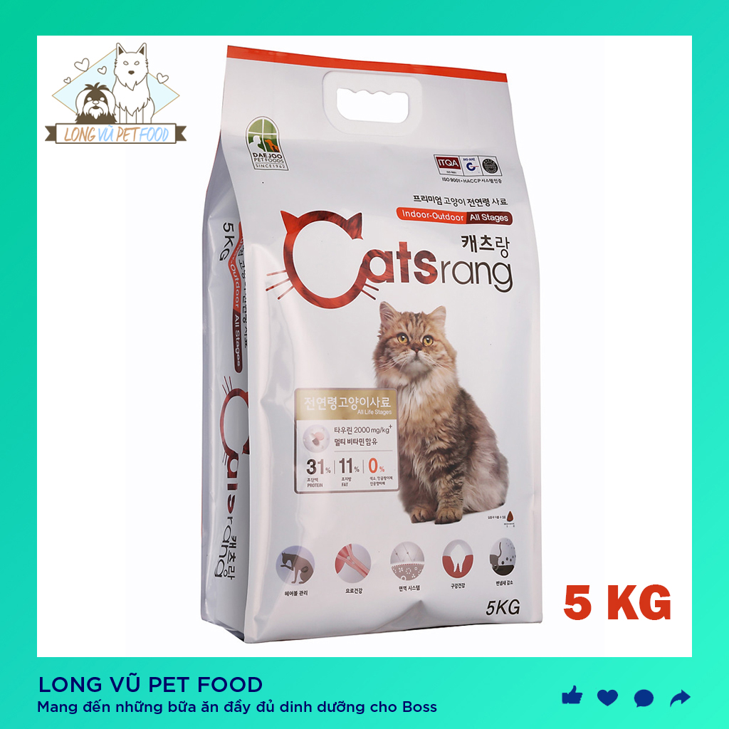 Thức ăn hạt CATSRANG 5kg cho mèo ( mọi lứa tuổi) - Hàn Quốc - Thú Cưng - hạt cho mèo catrang 5kg, hạt catsrang - Long Vũ Pet Food