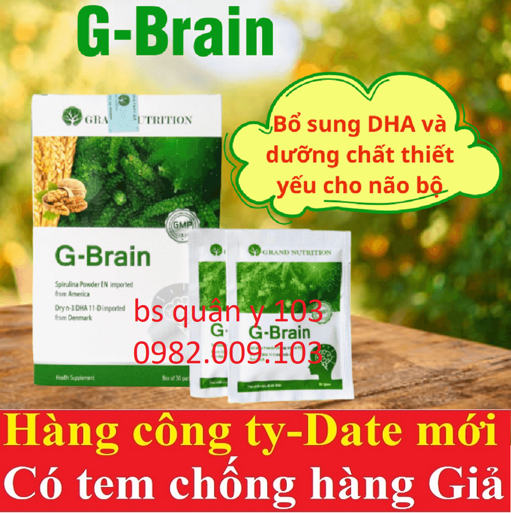 G-Brain DHA Cốm Trí Não hộp 30 gói date mới ( G Brain GBrain )