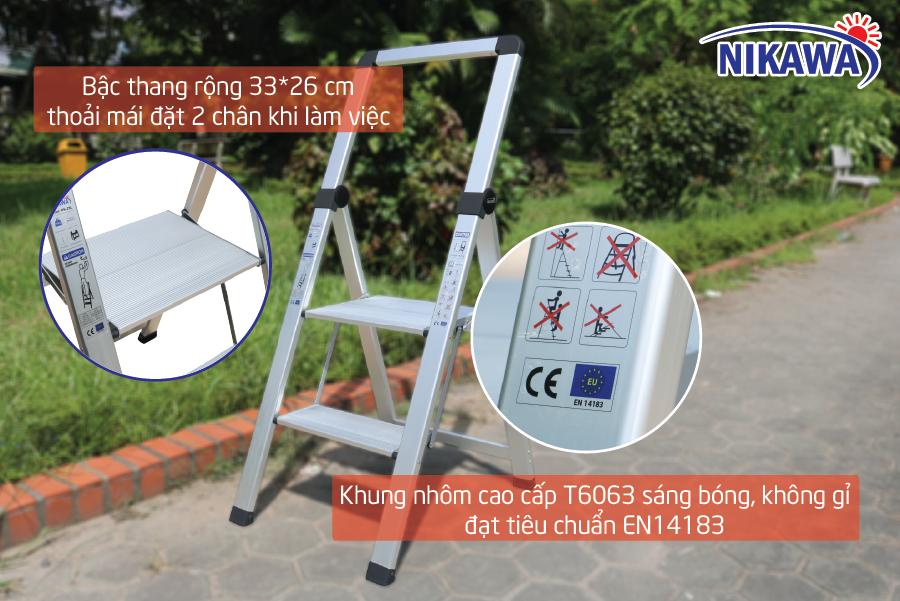Thang nhôm ghế Nikawa NK3SL (Trắng)
