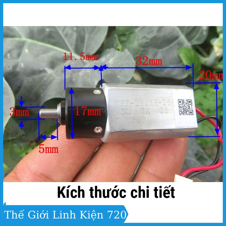 Động cơ giảm tốc 180 3V tốc độ motor 1350 vòng/phút