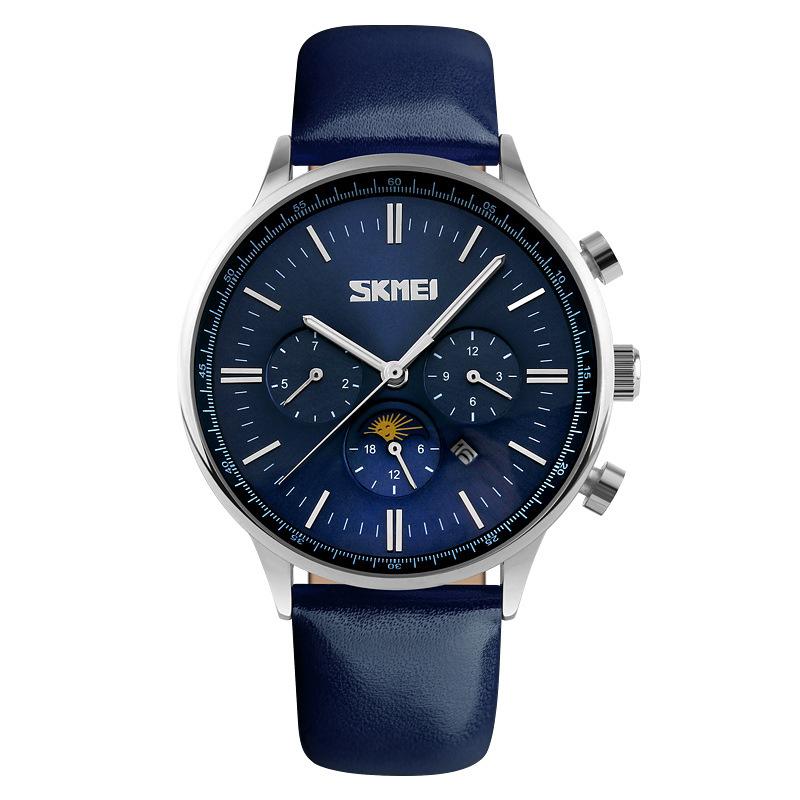 Đồng hồ nam skmei 9117 moon phrase - 6 kim hoạt động