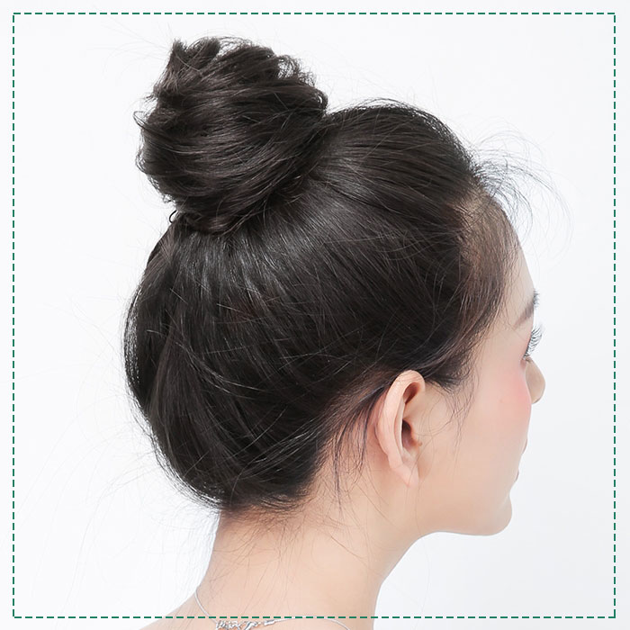 Búi tóc giả cột thẳng Khami Beauty, búi tóc rối sợi tơ