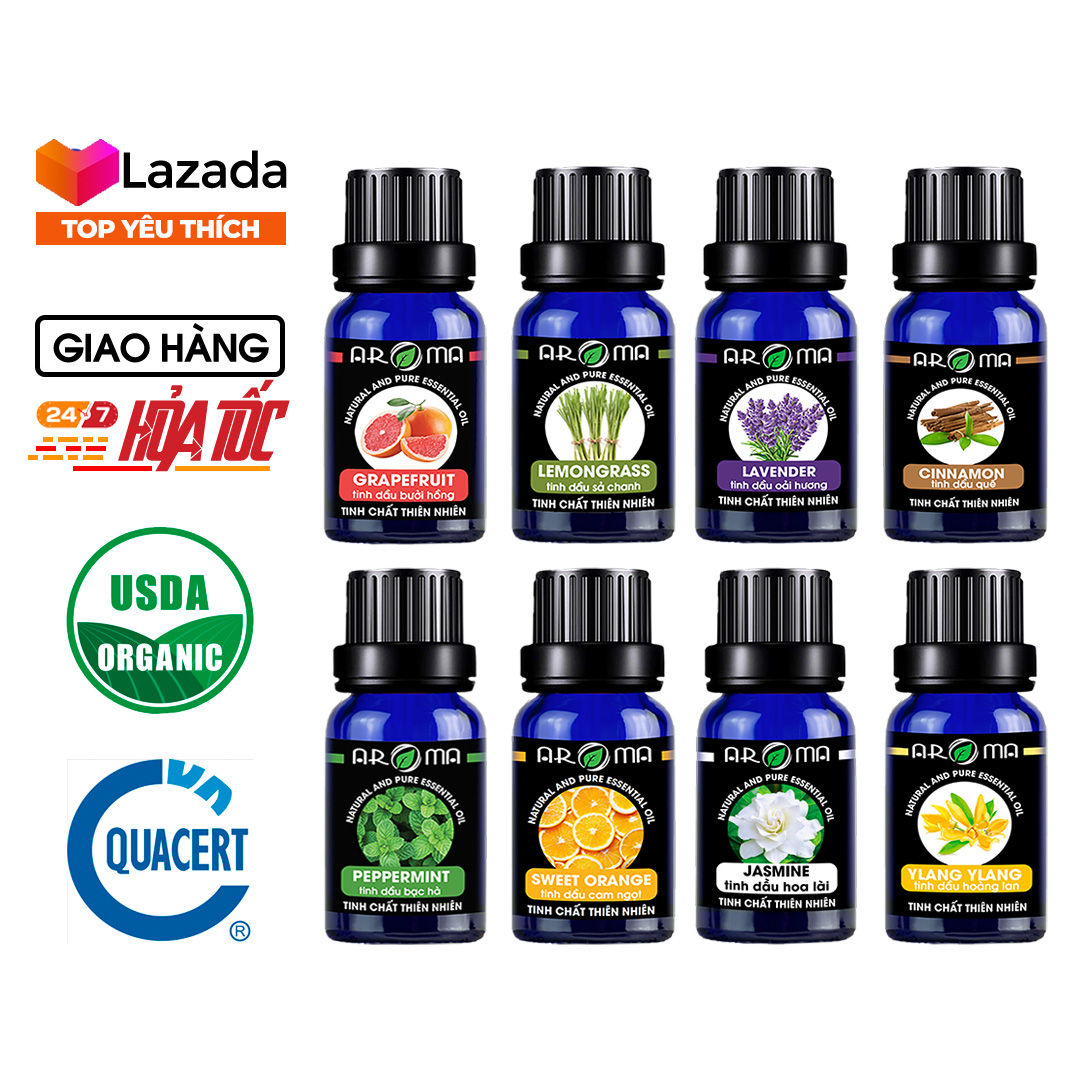 Tinh dầu AROMA Essential Oil 10ml, tinh dầu thơm phòng, khử mùi, thư giãn, thiên nhiên, nguyên chất