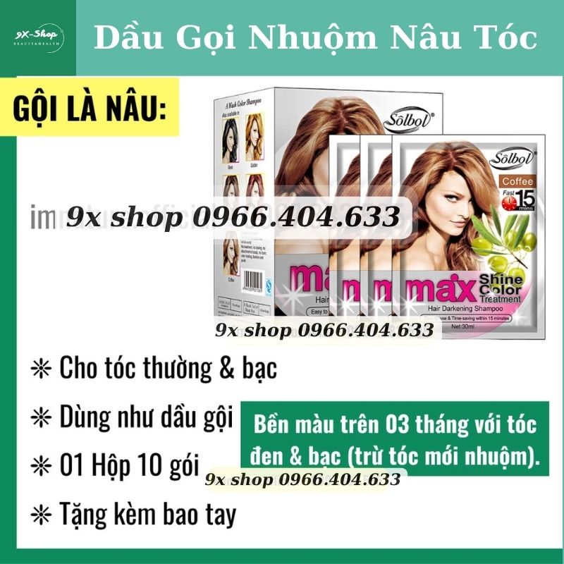 Dầu Gội Nhuộm Nâu Tóc Hạt Dẻ Max Shine Color