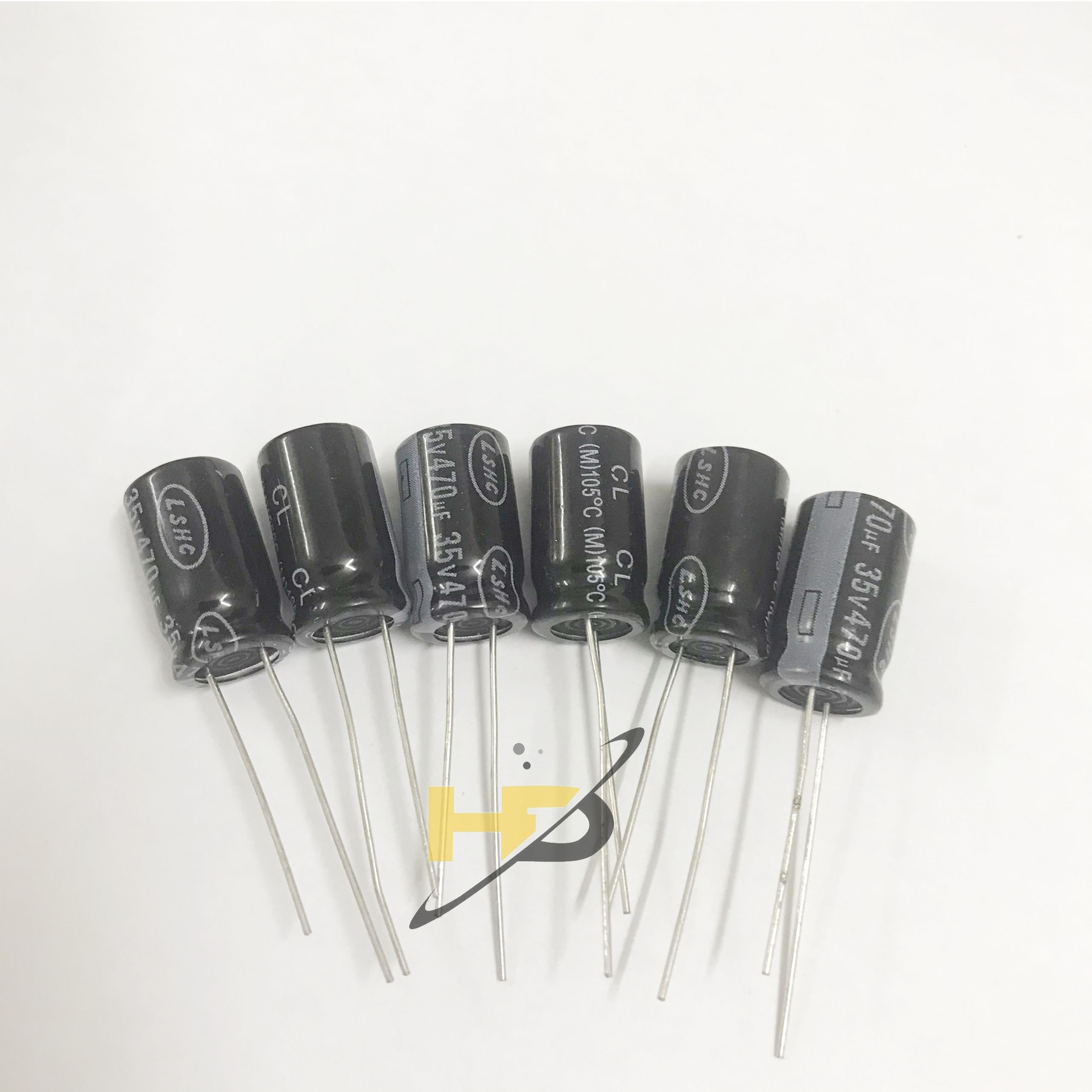 Linh Kiện Điện Tử, Bộ 10 Tụ Điện 470UF 35V, Tụ Phân Cực Đen