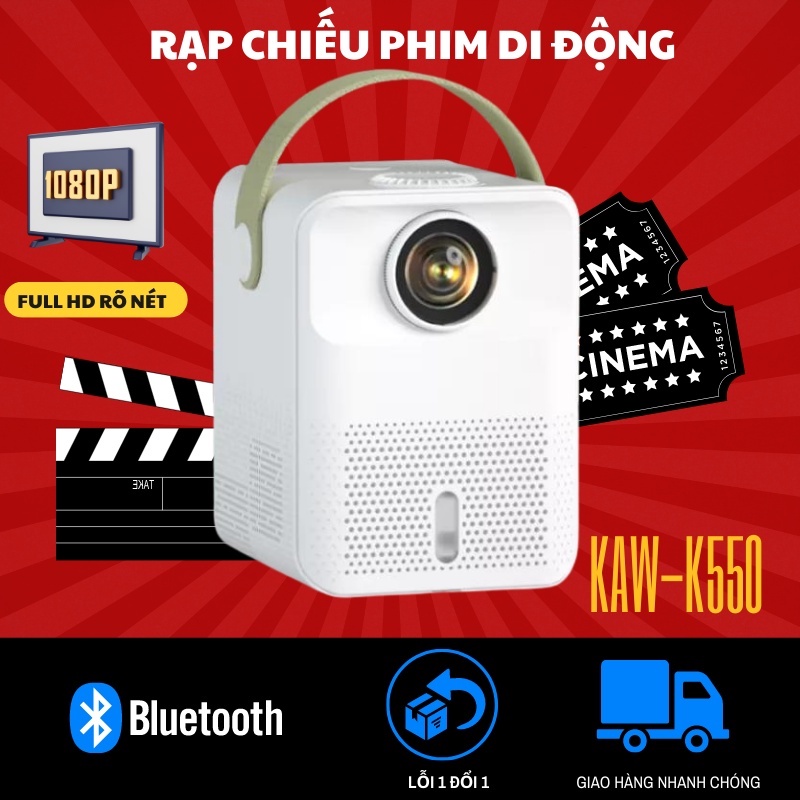 Máy chiếu kết nối với điện thoại,máy chiếu phim tại nhà, máy chiếu mini, Kết nối điện thoại máy tính, kết nối wifi, thay thế 1 chiếc Smart TV, Độ phân giải 1080 cho chất lượng hình ảnh tuyệt vời