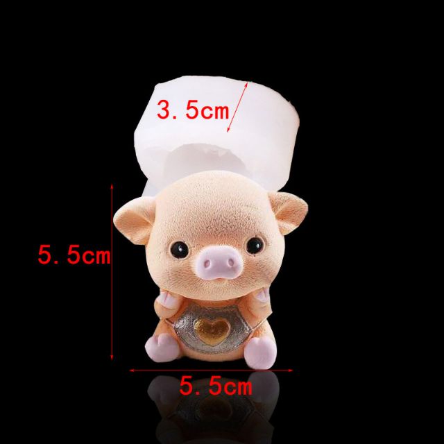 Khuôn Silicon 4D Heo Ngồi