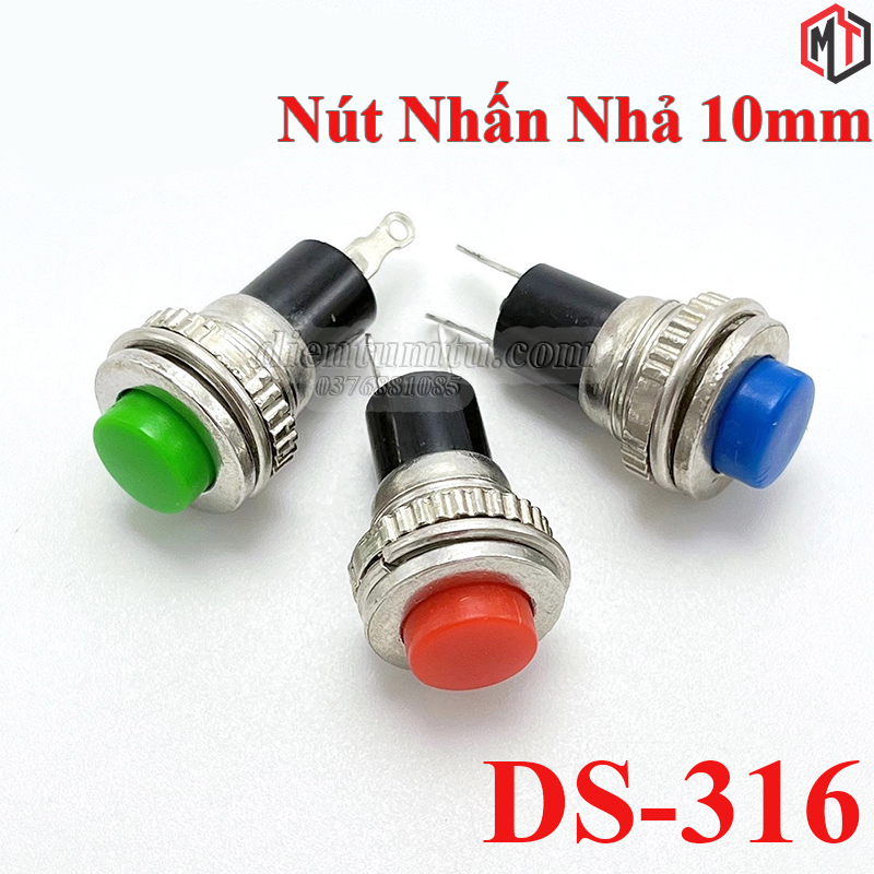 Nút Nhấn Nhả - Nút Đề - Nút Reset 10mm DS-316