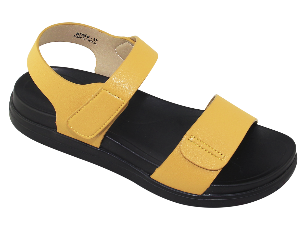 Sandal đế bằng nữ Bita's SHANA.01 (Đen + Trắng + Vàng bò + Vàng)