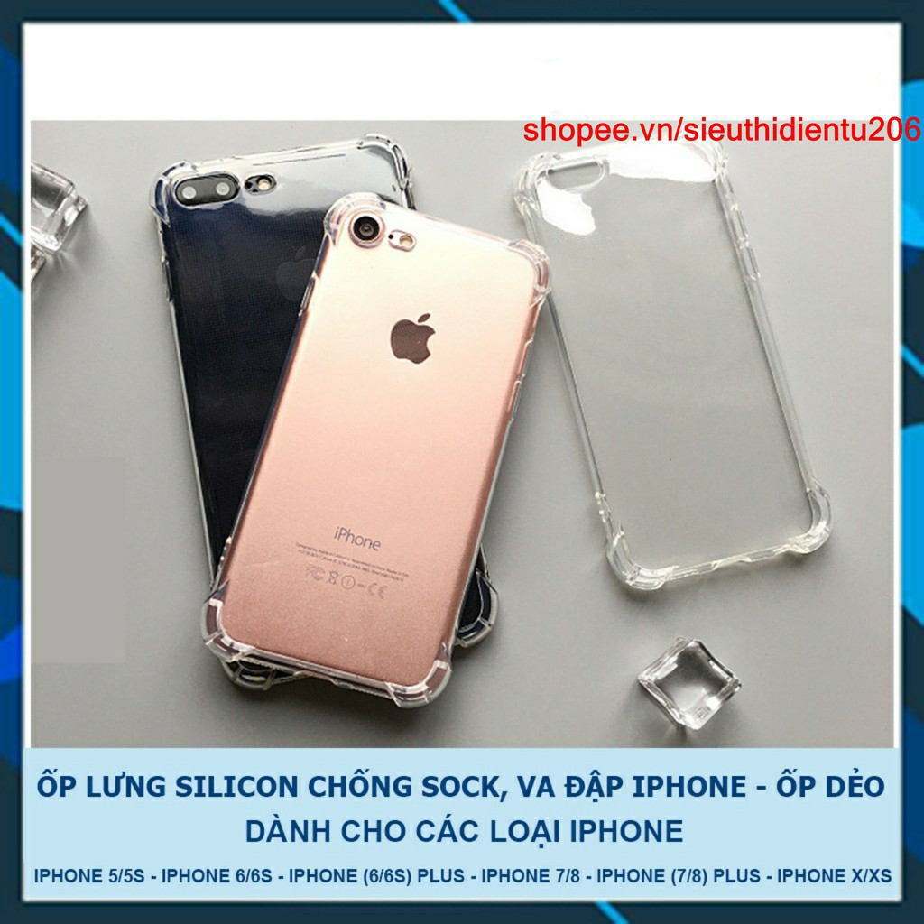 Xả kho - [LOẠI DÀY] ỐP SILICON CHỐNG SOCK, VA ĐẬP - ỐP DẺO IPHONE
