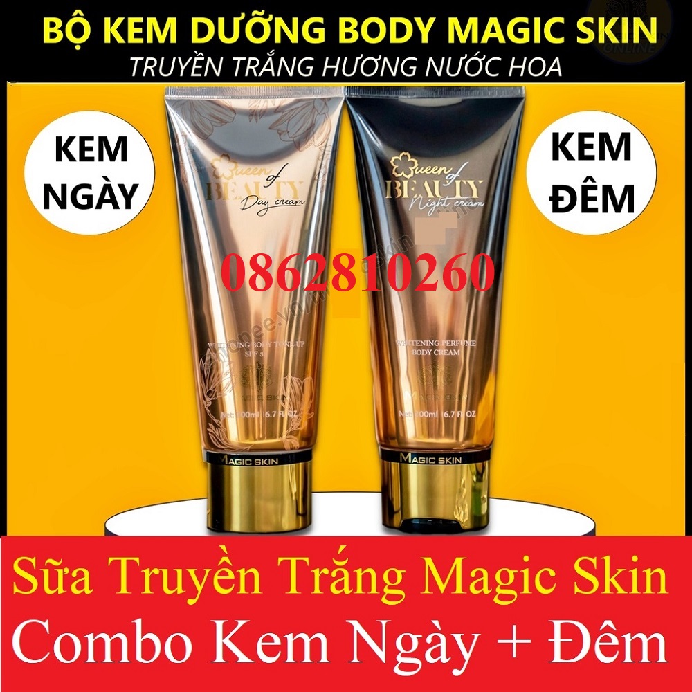Bộ kem dưỡng da Body truyền trắng nước hoa Magic Skin cao cấp | Kem dưỡng ban ngày &Kem dưỡng đêm