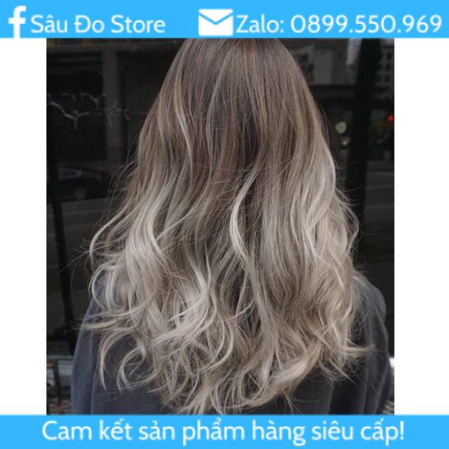 💥 Hàng Hiếm💥 Tóc Ombre Nâu Khói Bạch Kim Mã C611 Tặng Lưới