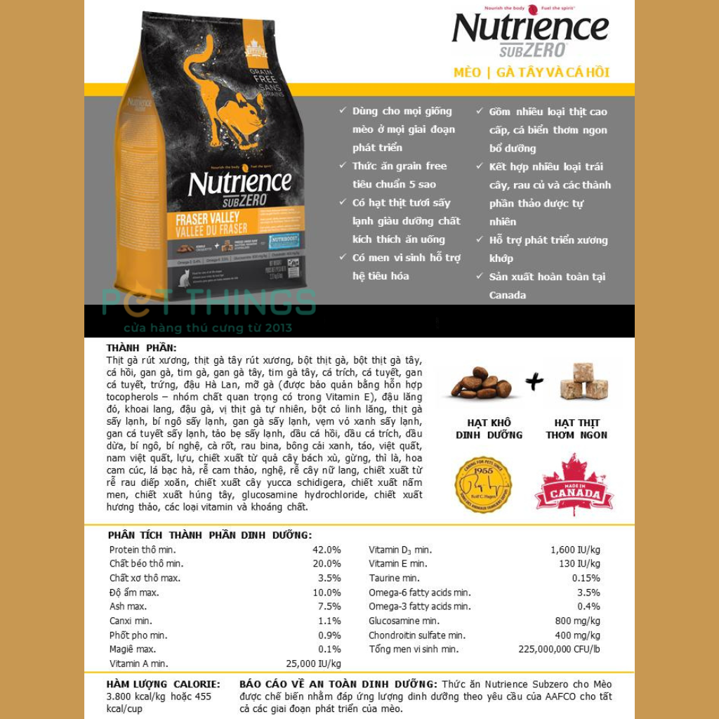 Hạt khô cho mèo Nutrience Grain Free Subzero
