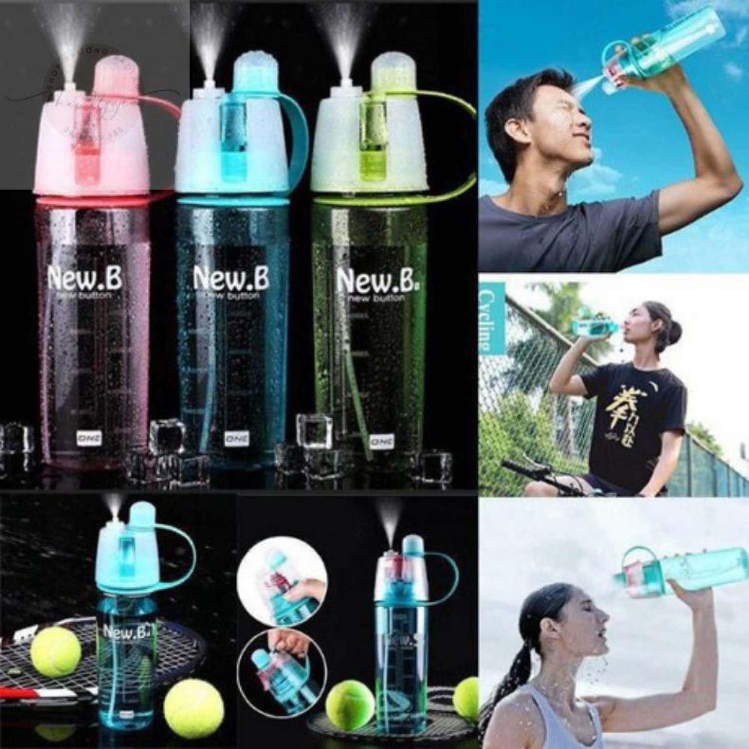 BÌNH NƯỚC THỂ THAO PHUN SƯƠNG 400ml-600ml