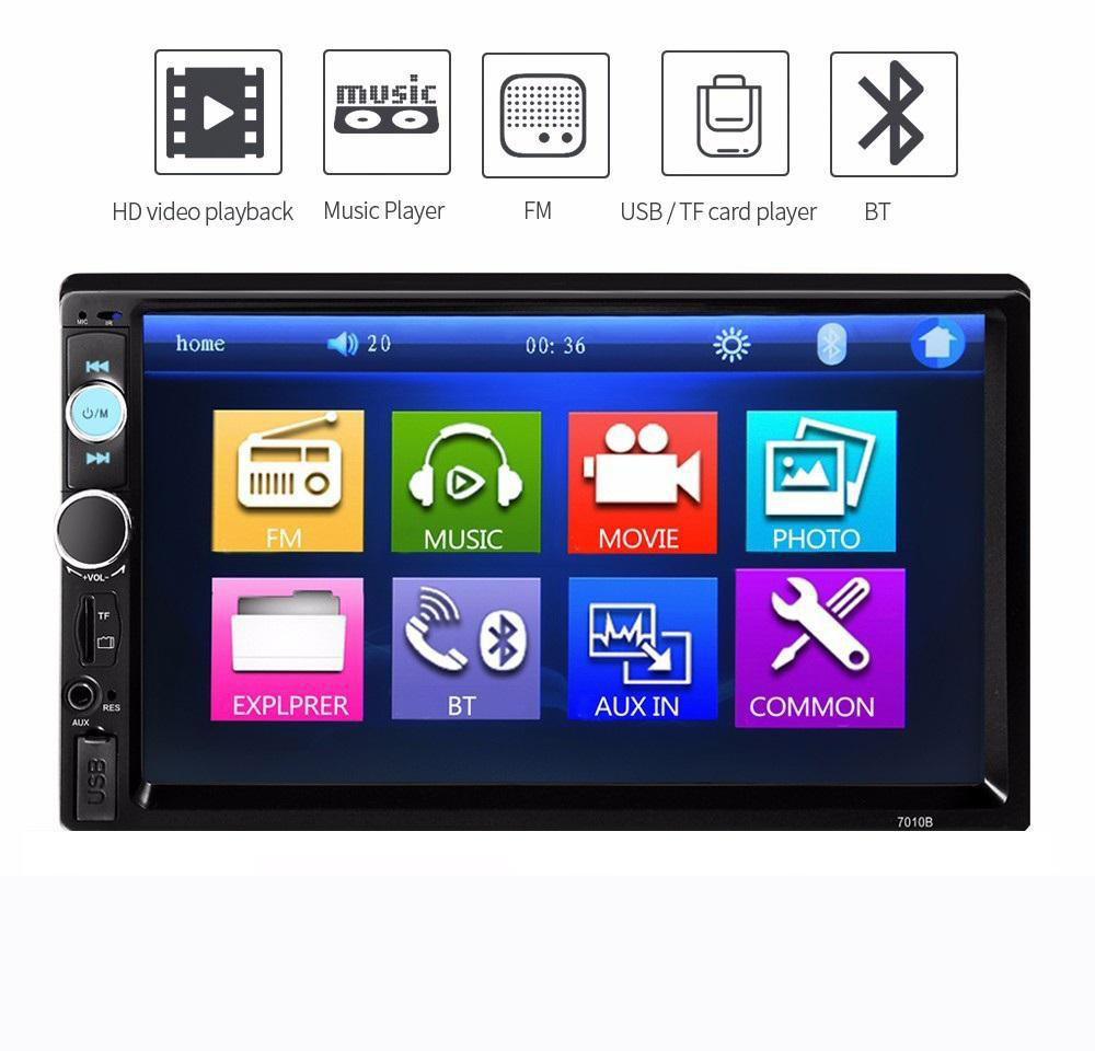 [Hỗ trợ lắp đặt Hà Nội] Màn hình ô tô cảm ứng - Màn hình dvd ô tô Full HD 7010B, Âm thanh, hình ảnh sống động, kết nối Bluetooth, hỗ trợ cổng cắm USB, thẻ nhớ, camera lùi, Màn hình ô tô giá rẻ, đầu dvd ô tô