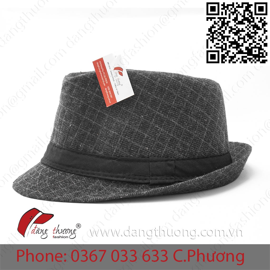 [HÀNG CÓ SẴN]Mũ nón phớt Fedora Nỉ Dạ Xám Đậm