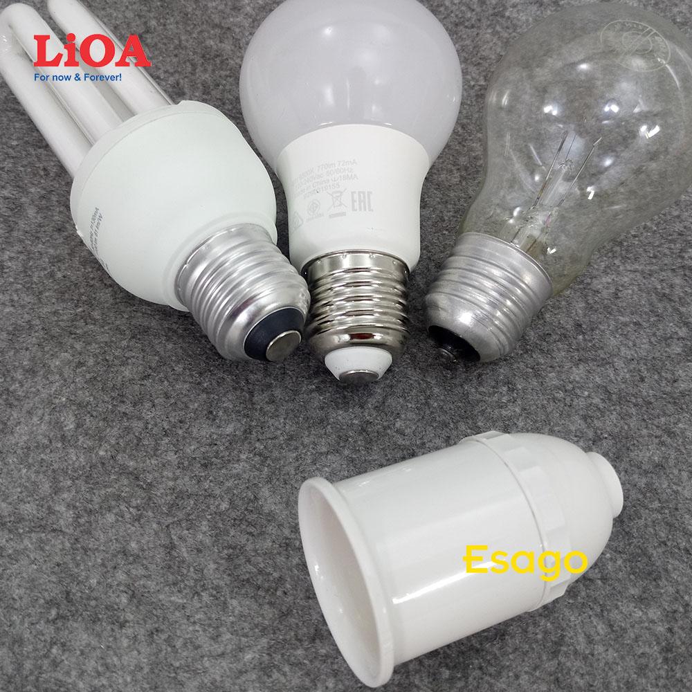 [HCM]Đui đèn LiOA đui xoáy E27 màu trắng - DDXW