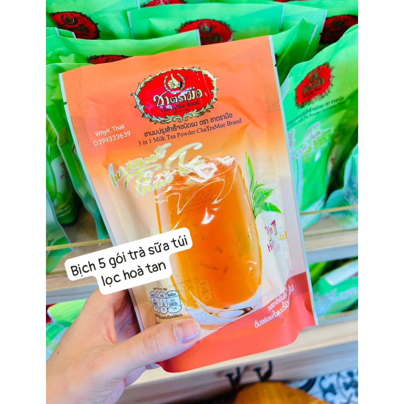 Trà sữa hoà tan Chatramue Thái xanh Thái đỏ Bịch 5 gói