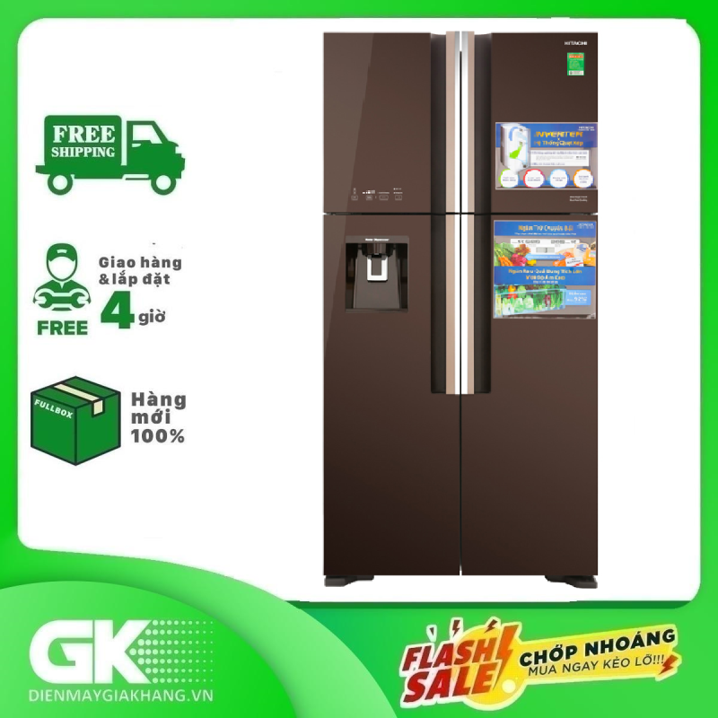 TRẢ GÓP 0% - Tủ lạnh Hitachi Inverter 540 lít R-FW690PGV7 GBW- Bảo hành 12 tháng