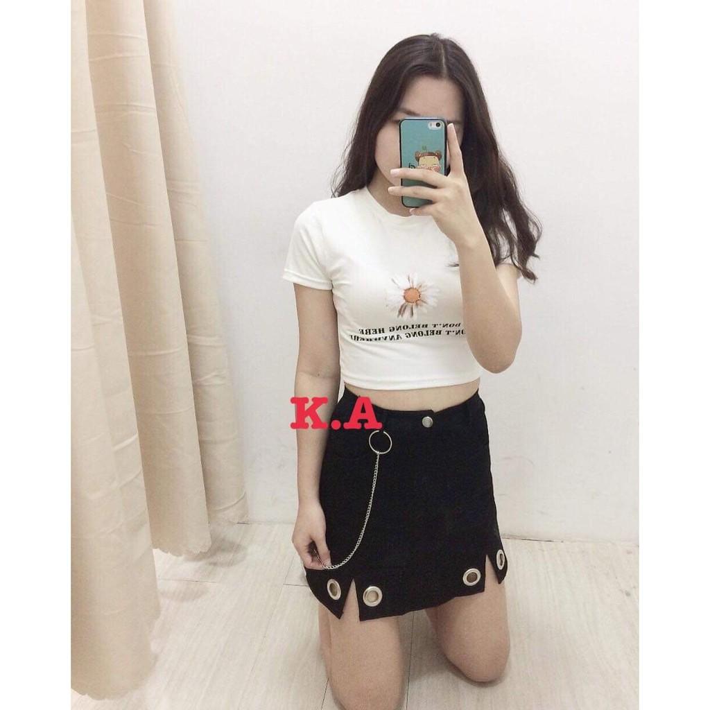 Áo croptop hoa cúc KAN0319