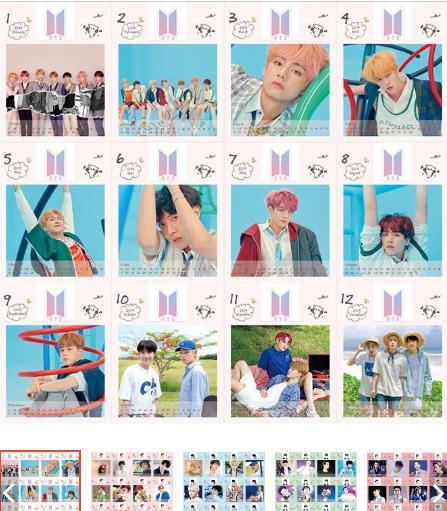 Lịch để bàn 2019 EXO, TFBoys, BTS
