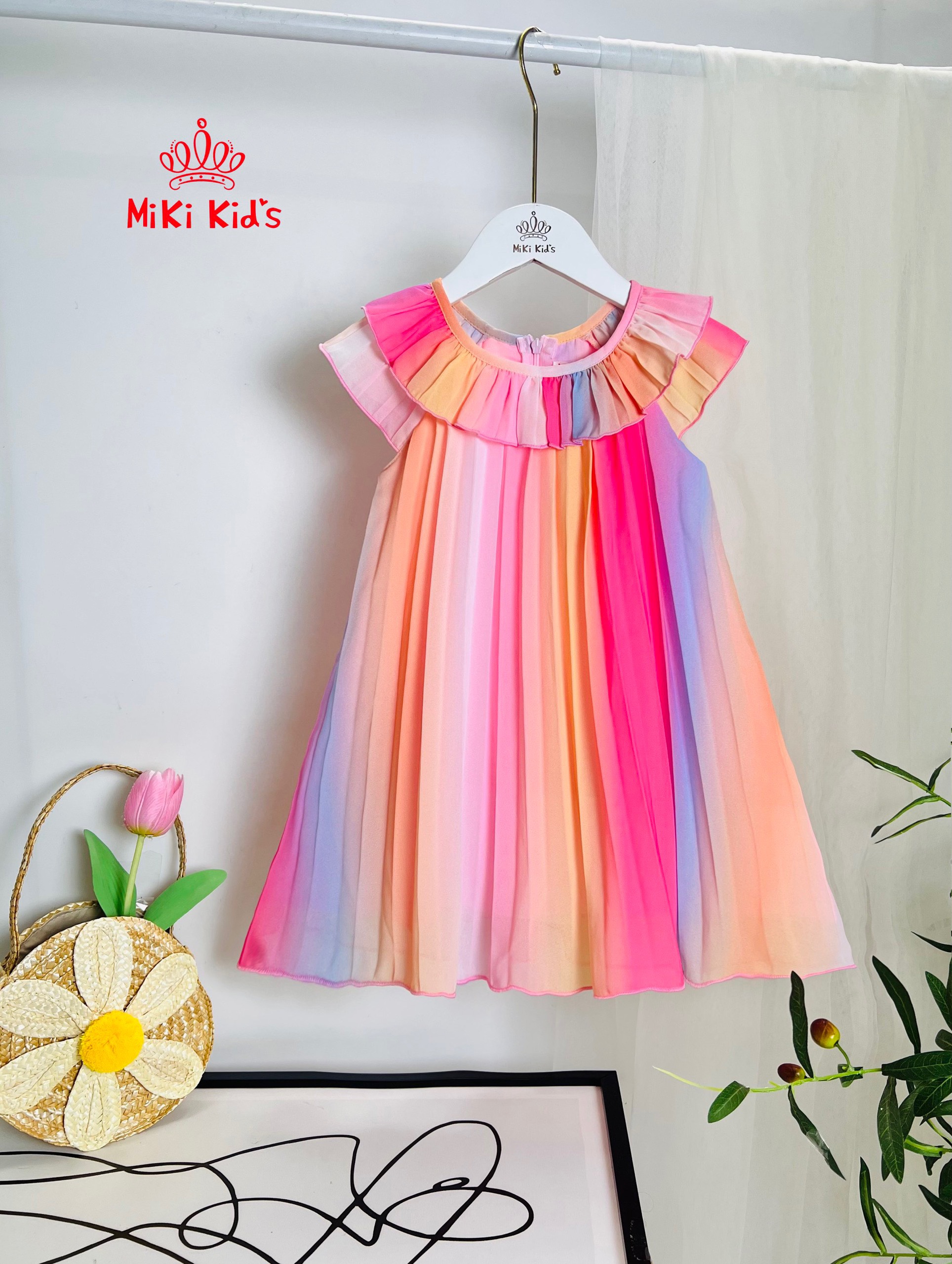 [NEW ARRIVAL] ĐẦM DẬP LY SẮC MÀU DÀNH CHO BÉ GÁI