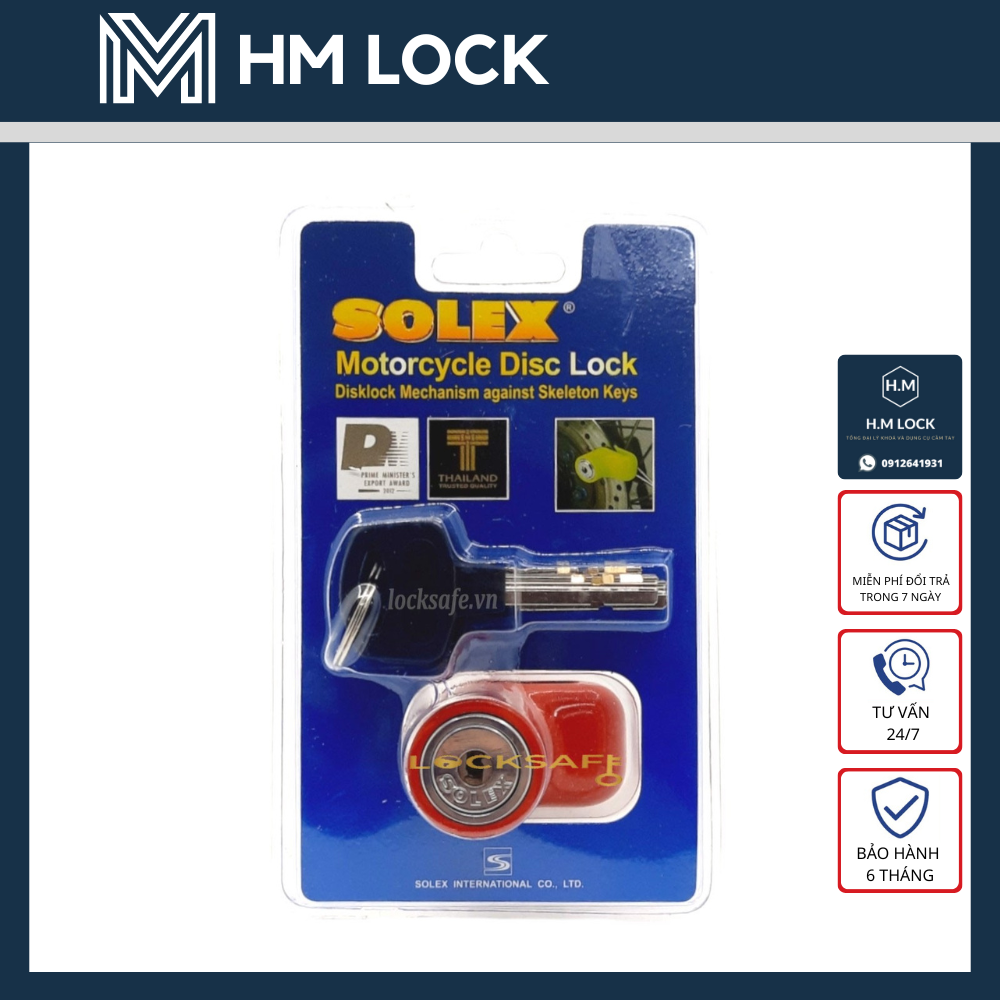 KHOÁ THẮNG ĐĨA SOLEX - MADE IN THAILAND - CHUYÊN DÙNG CHỐNG TRỘM XE MÁY - HM LOCK