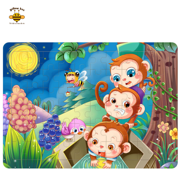 [60 miếng] Đồ chơi ghép hình gỗ puzzle