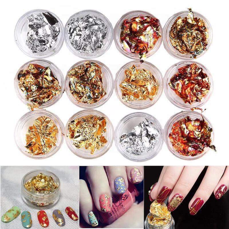 Phụ Kiện Giấy Nhún Set 12 Hũ ( Trang Trí Móng )