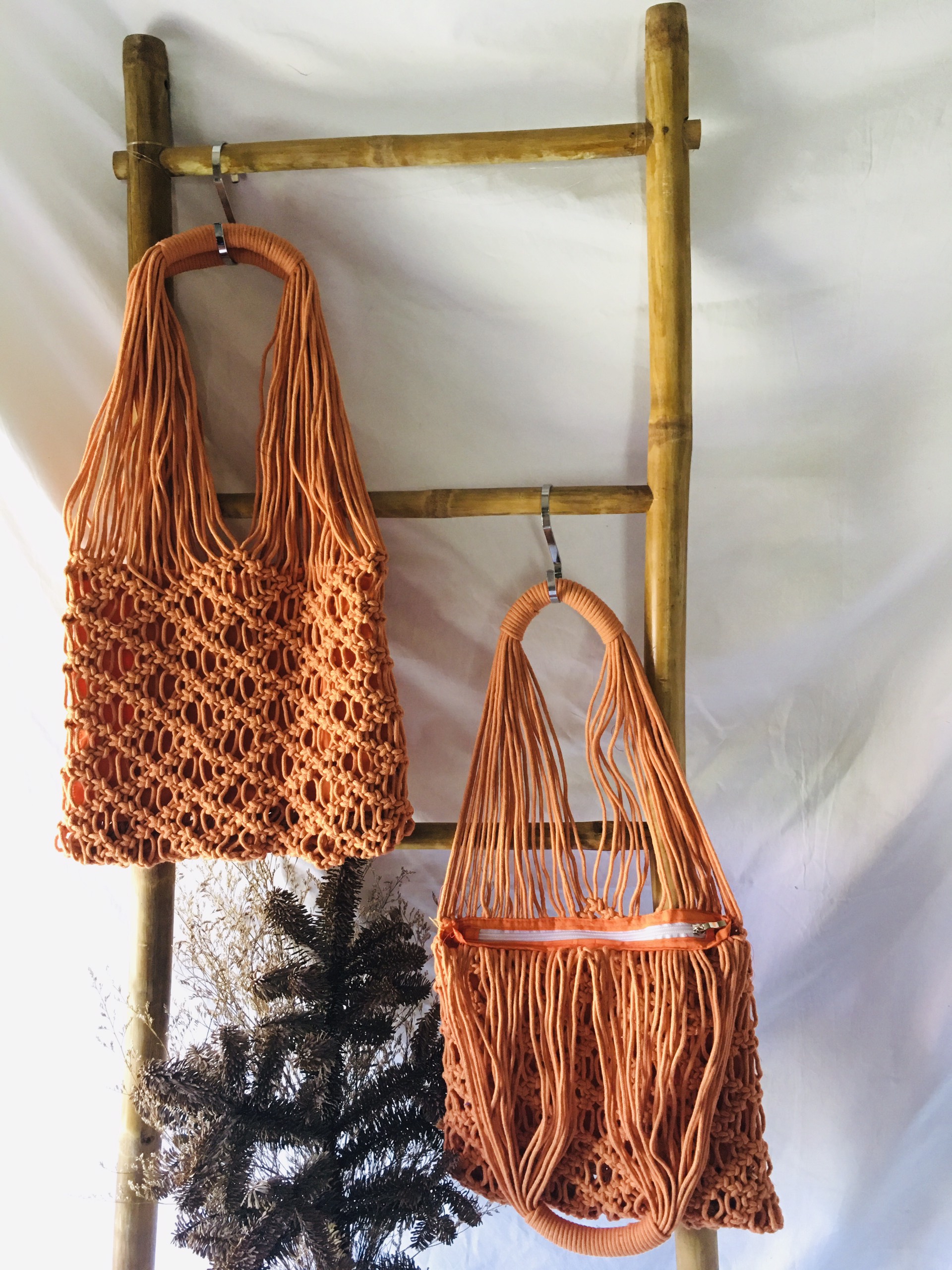 Túi Đeo Vai Macrame Đi Biển Phong Cách Boho Retro (Có Lót Bên Trong)