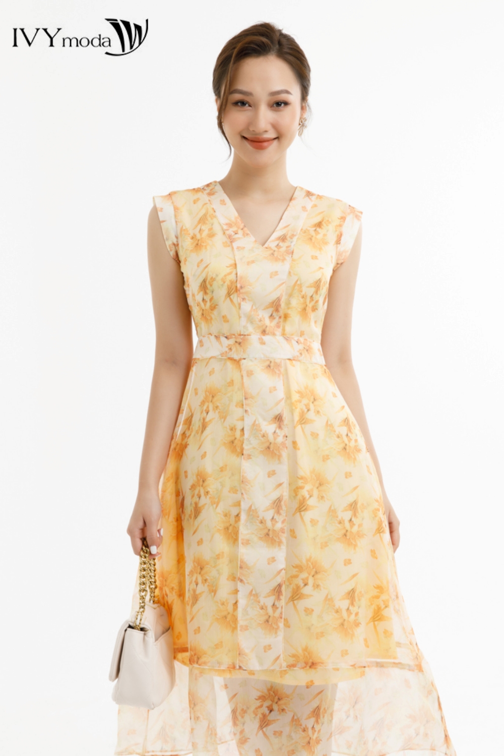 Đầm hoa tay hến IVY moda MS 41M7267