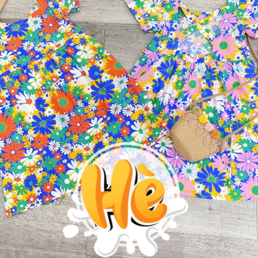 Cực hot! Đầm hoa cỏ mùa xuân trẻ em (quanaotreem)
