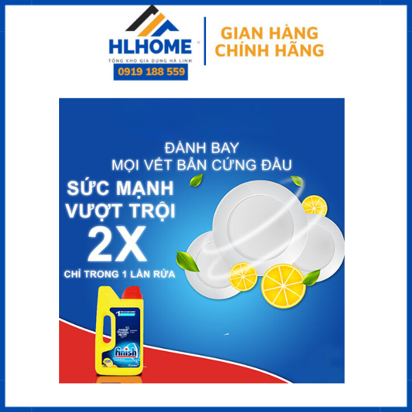 Bột Rửa Chén Bát Hương Chanh Finish Classic (Chai 1 kg)
