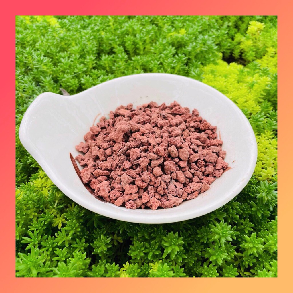 Đá nham thạch Lava size 3-6mm dùng rải gốc, trồng sen đá, xương rồng, bonsai,... túi 0.5kg