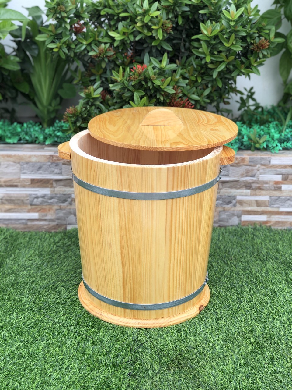 thùng đựng gạo gỗ thông 20kg