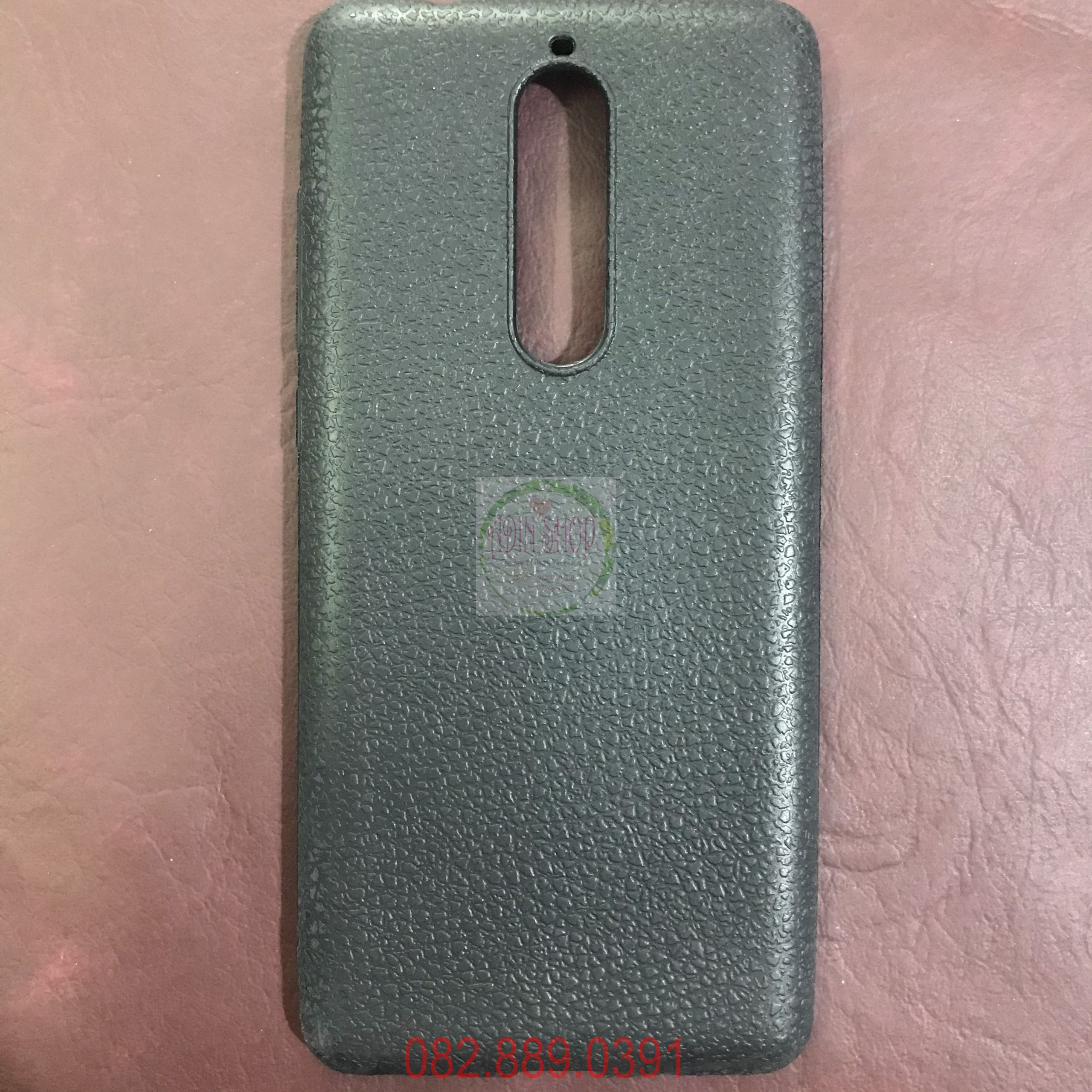 Ốp lưng Nokia 5.1 dẻo đen giả da siêu bền