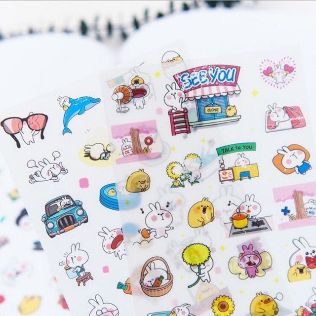 Set 6 nhãn dán sticker SEE YOU trang trí