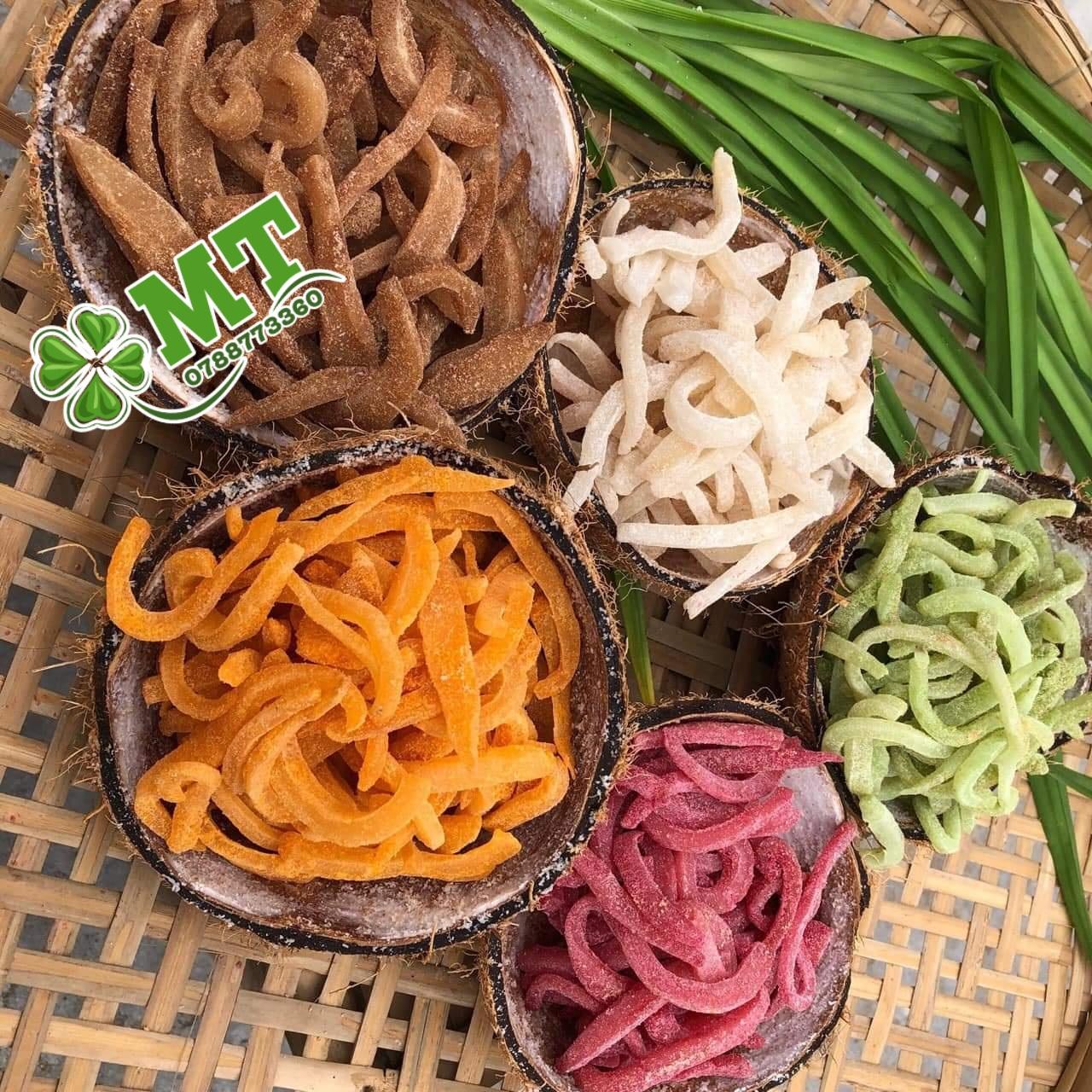 Mứt dừa non miếng mix vị nhà làm KL 1kg