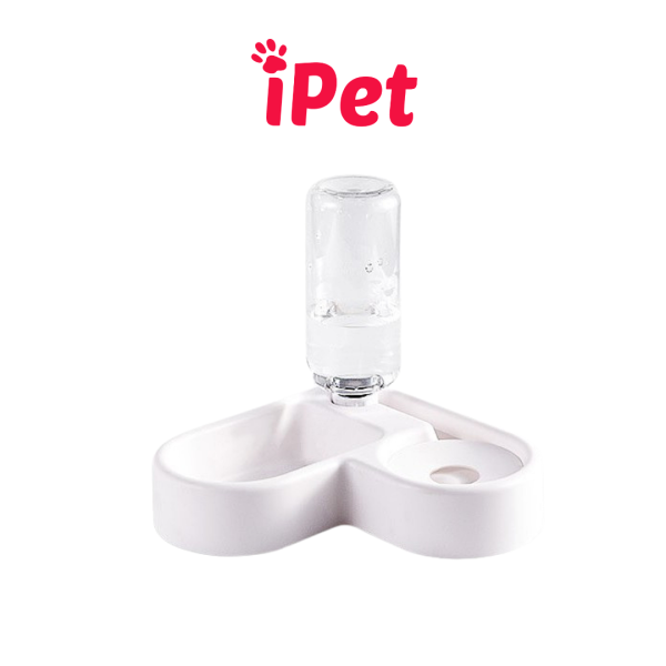 [HCM]Bát Ăn Uống Tự Động Cho Chó Mèo Chữ L Trái Tim Để Góc Tường 2in1 ( Không Kèm Bình ) -  iPet Shop