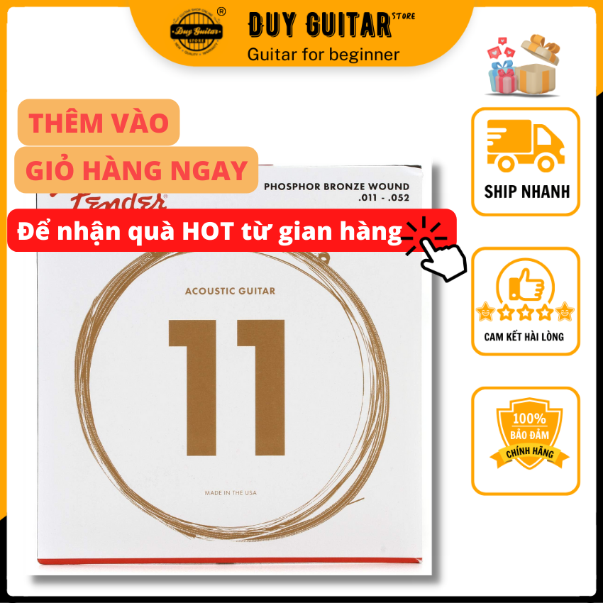 Dây đàn guitar acoustic Fender 70CL 80/20 BRONZE 11-50 dây chính hãng - Duy Guitar Store