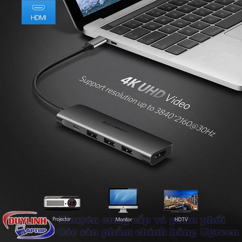 Cáp USB Type C to HDMI,USB C, USB 3.0 chia 3 cổng Ugreen 50209