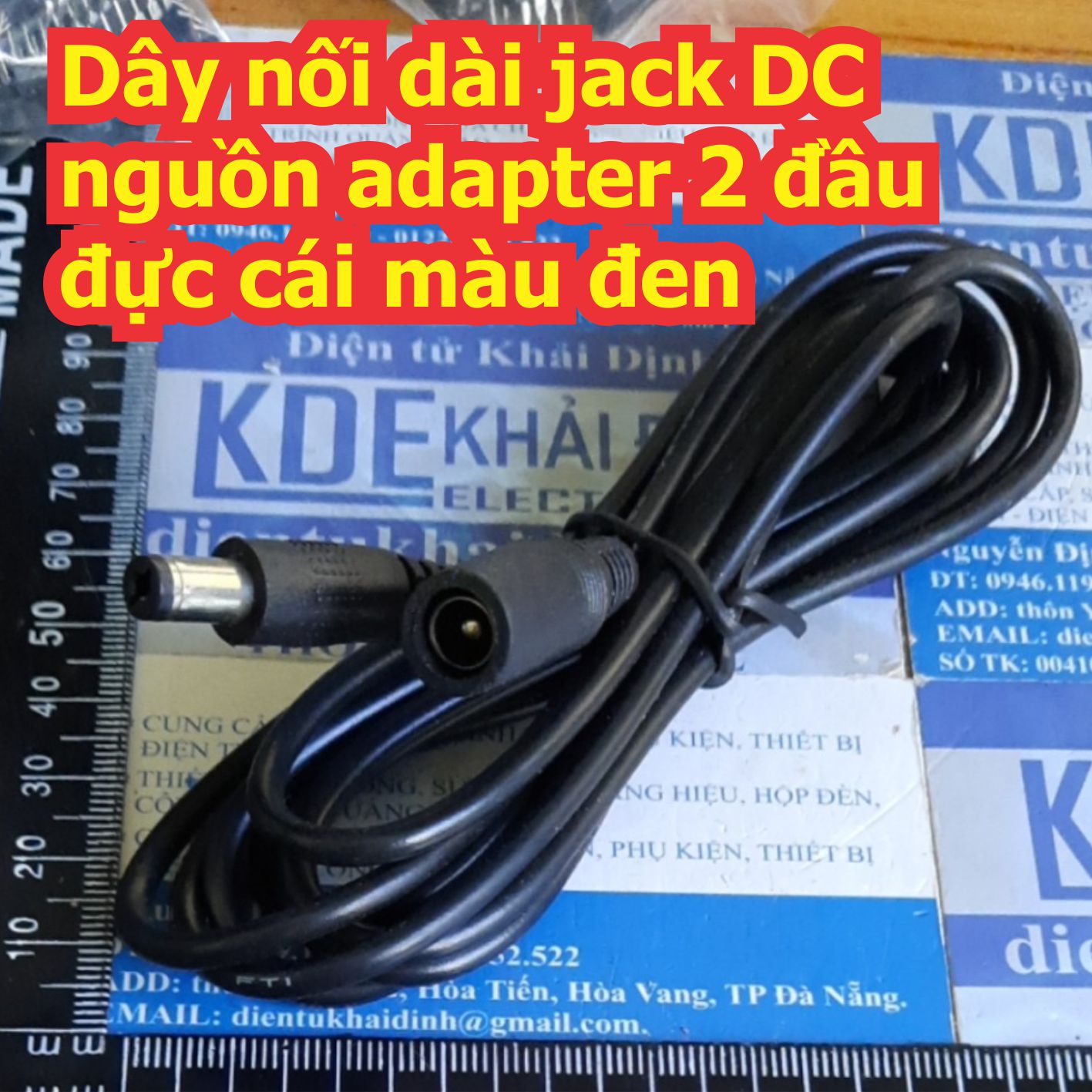 Dây nối dài jack dc nguồn adapter 2 đầu đực cái màu đen 5.5*2.1mm dài 1 mét ~ 5 mét kde7798