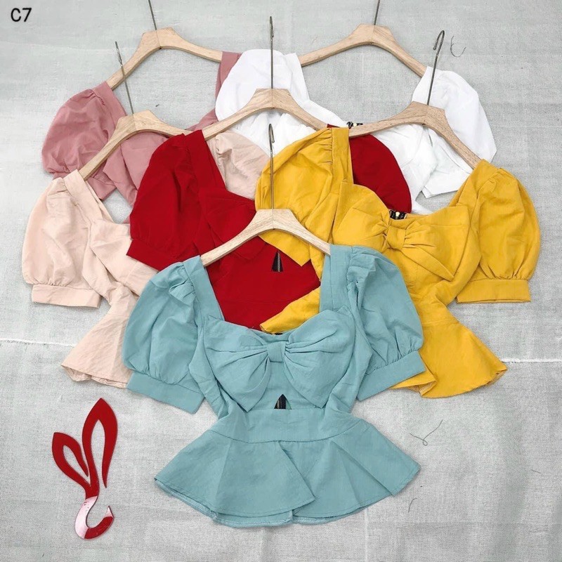 [HCM]Áo Peplum Nơ Bigsize 60=>90KG