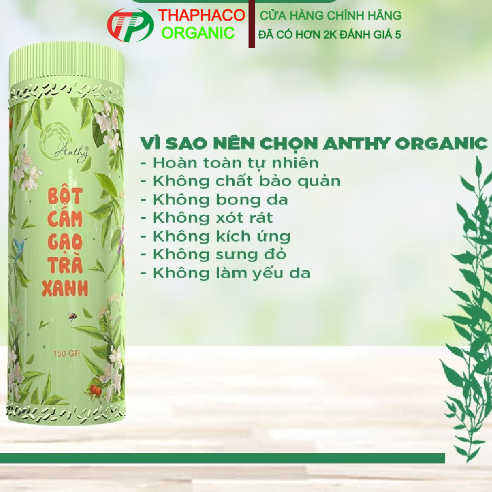 Bột Cám Gạo Trà Xanh Anthy Hộp 150gr Date Mới