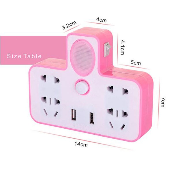 Ổ cắm điện đa năng kiêm sạc USB kiêm đèn ngủ