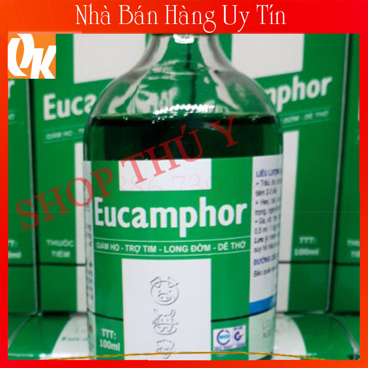 Eucamphor Giảm Ho, Trợ Tim, Long Đờm Dễ Thở Chai 100 ml Chích Trợ Hô Hấp Cho Gà Đá